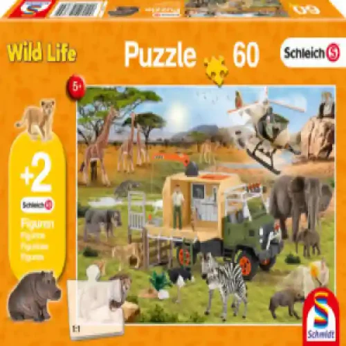 LIN3844 - Puzzle 60: SCHLEICH ANIMAL RESCUE