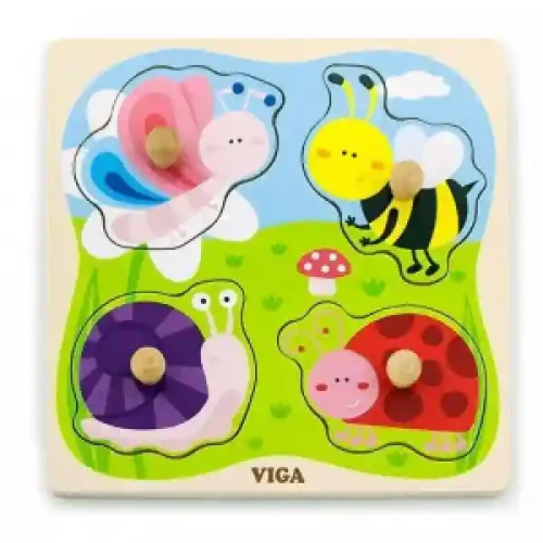 50131 Puzzle din lemn Big Wooden Knob - Insect_VIGA
