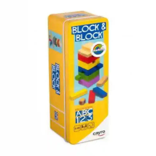 Joc Turn din lemn Block & Block cutie metalica CYR1128