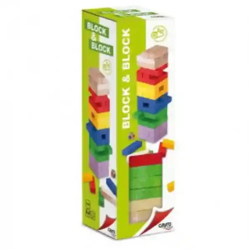 Joc Turnul de lemn colorat Block & Block Cayro CYR1704
