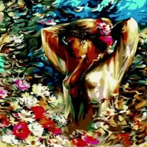 ZB.64215 Pictura pe numere  Femeie in flori, 40*50 cm, ART Line