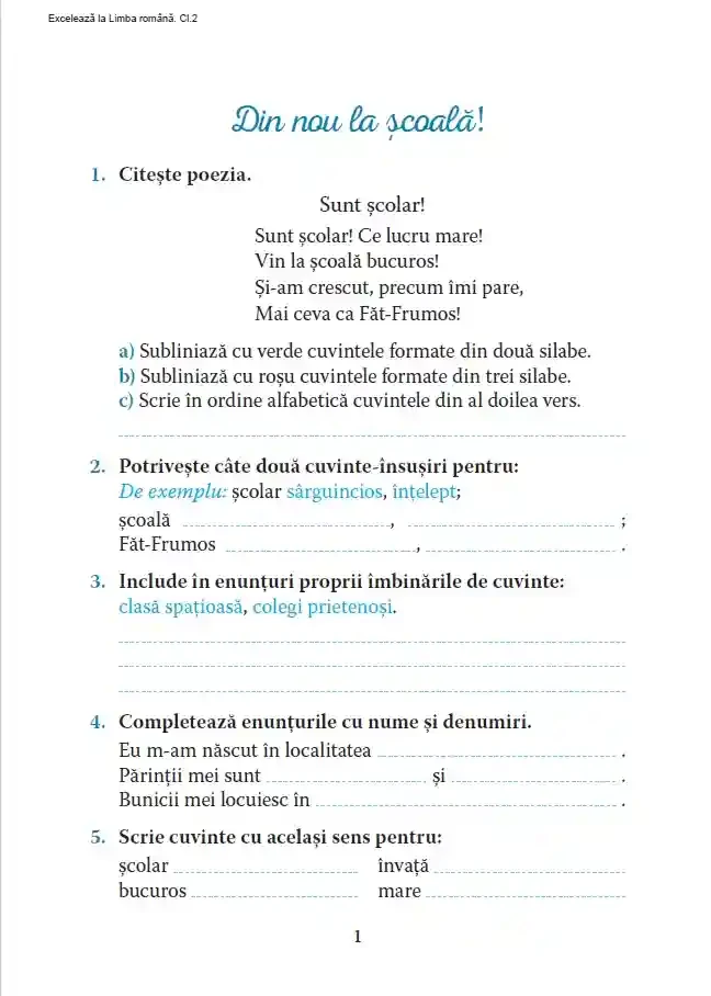 Exceleaza la limba romana : clasa 2 2