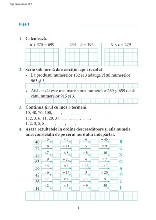 Exceleaza la matematica : clasa 4
