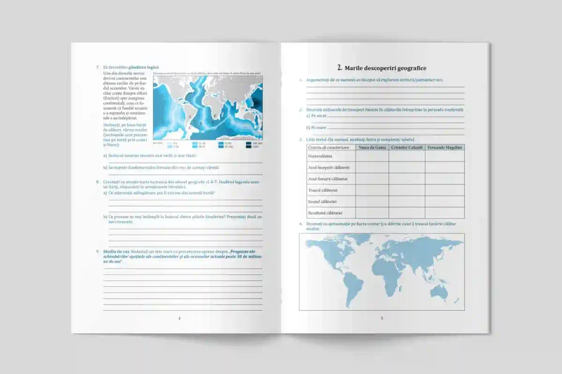 Geografia continentelor si oceanelor: Caiet cu activitati practic-aplicative. Clasa a 6-a 2