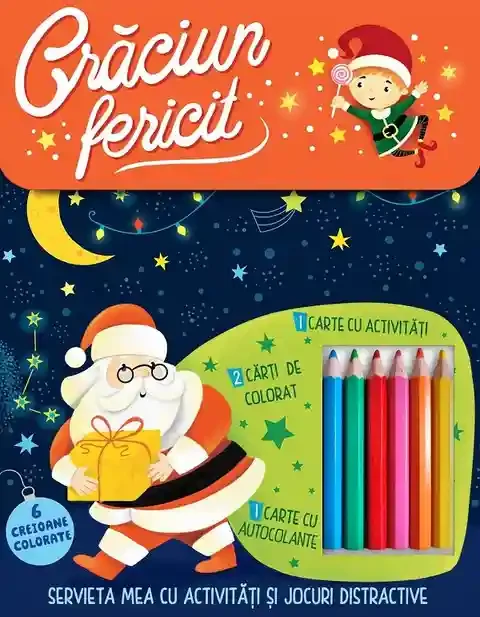 Craciun fericit - Servieta mea cu activitati si jocuri distractive