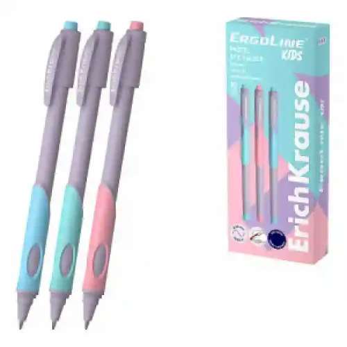 62037 PIX ErichKrause ErgoLine® Kids Stick&Grip Pastel 0.5, Super Glide Technology, ink color: blue (box 10 pcs.)