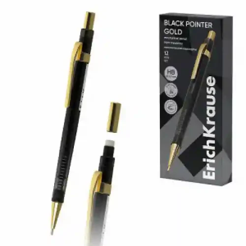 60978 Creion Mechanic ErichKrause Black Pointer Gold 0.5 mm, HB (box 12 pcs.)