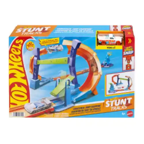 Set HW Stunt Trucks Corkscrew Jump Champions JFH36