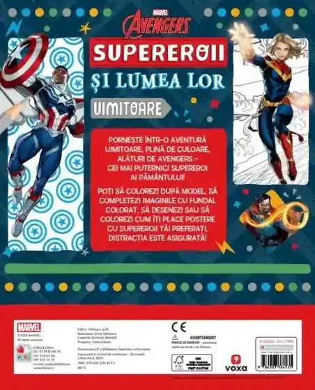 MARVEL. AVENGERS. SUPEREROII SI LUMEA LOR UIMITOARE. Peste 70 de pagini cu desene de desenat 2