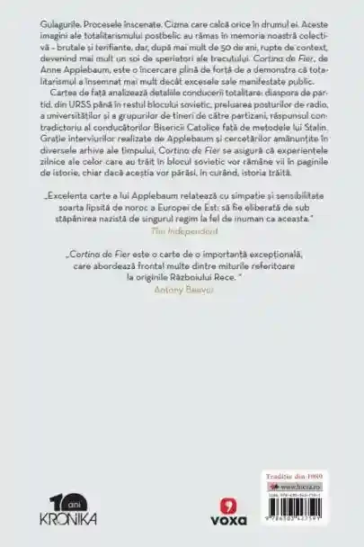 Kronika. CORTINA DE FIER. Represiunea sovietica in Europa de Est 1945-1956. . coperta noua 2