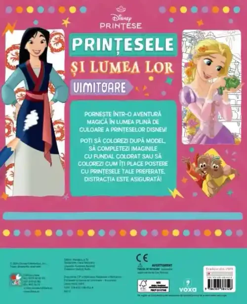 DISNEY PRINTESE. PRINTESELE SI LUMEA LOR UIMITOARE. Peste 70 de pagini cu desene de desenat