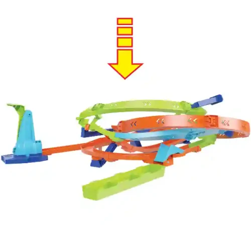 HTK16 Hot Wheels Set de joc “Ciclon cu circuite” cu mecanism de lansare