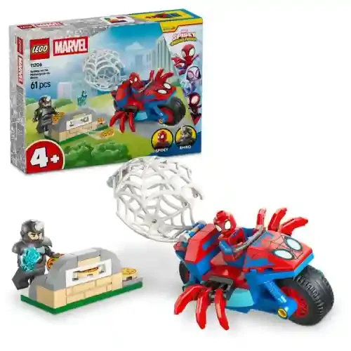 Lego 11206 Spidey on his Motorcycle vs Rhino 8