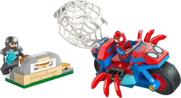 Lego 11206 Spidey on his Motorcycle vs Rhino 7