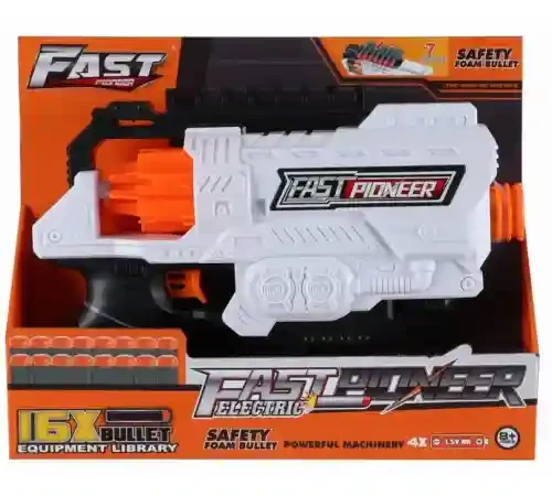 BIG529 Pistol de jucarie electric cu gloante din spuma, 16 proiectile, Fast Pioneer