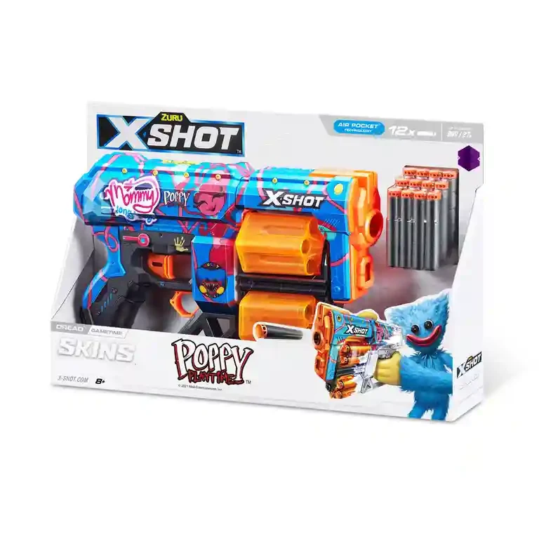 36662 Jucarie Pistol X-Shot Skins Menace, Poppy Playtime, 8 cartuse, S1, Zuru 4