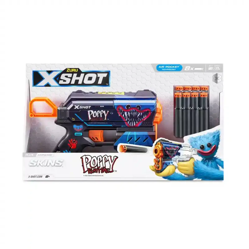 36662 Jucarie Pistol X-Shot Skins Menace, Poppy Playtime, 8 cartuse, S1, Zuru 2